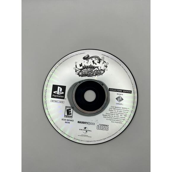 Crash Bandicoot Warped PlayStation PS1 Collectors Edition - Disc Only - Tested - Picture 1 of 3